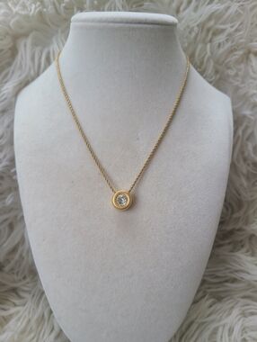 Swarovski Gold-Tone Bezel Necklace with Clear Crystal